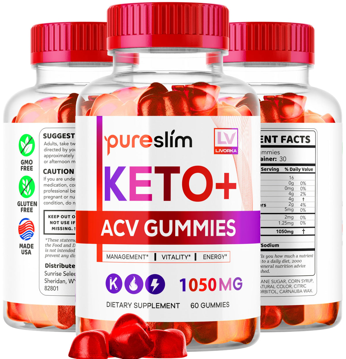 Gommes PureSlim KetoACV de LIVORKA, emballage pratique pour une utilisation quotidienne