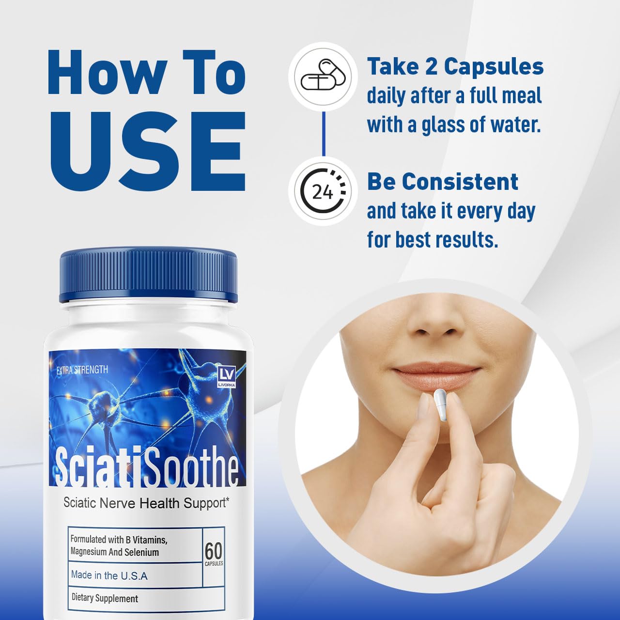 LIVORKA SciatiSoothe – emballage extérieur élégant pour montrer la qualité.