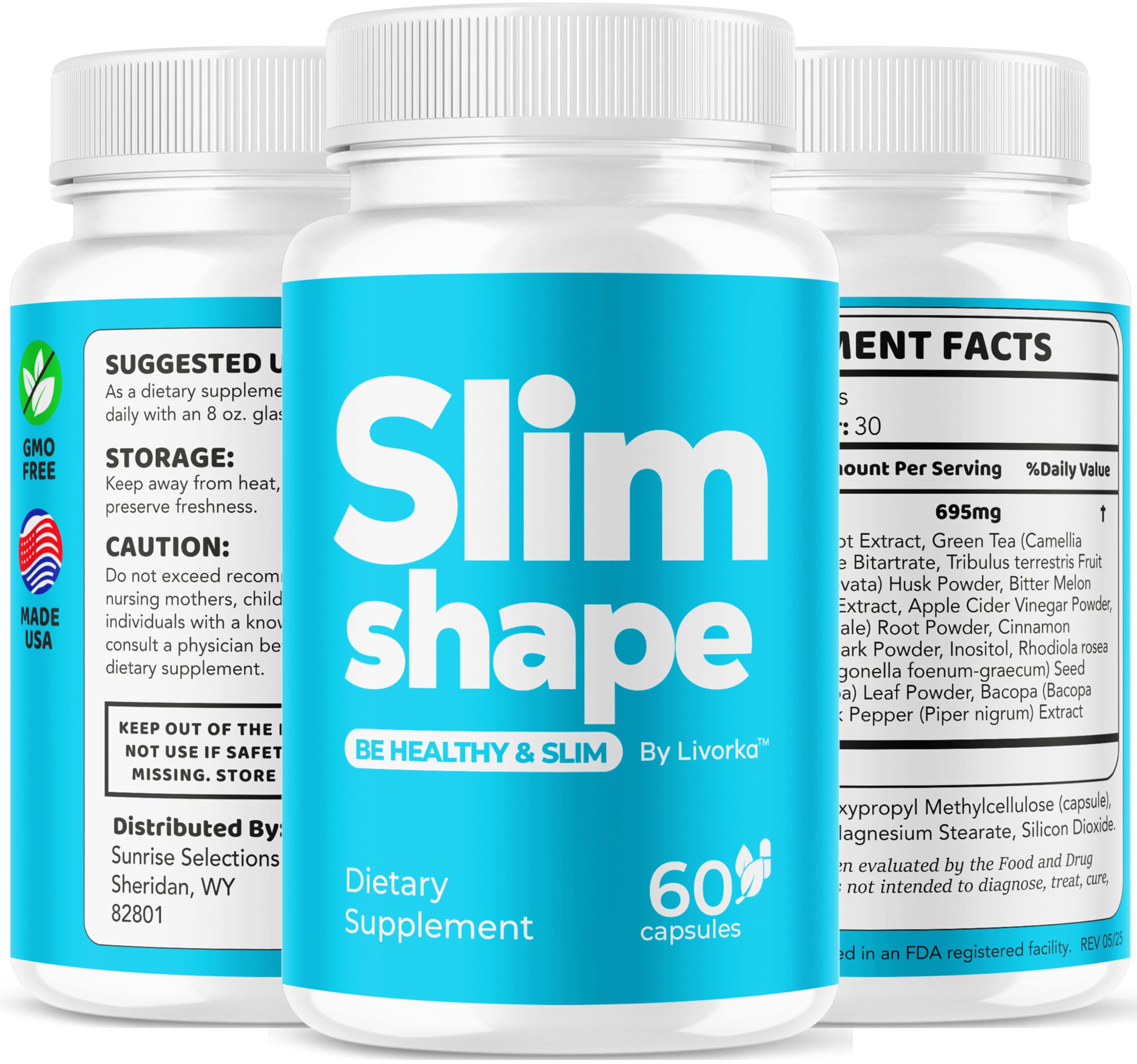LIVORKA SlimShape verre d'eau, prise avec hydratation adaptée.