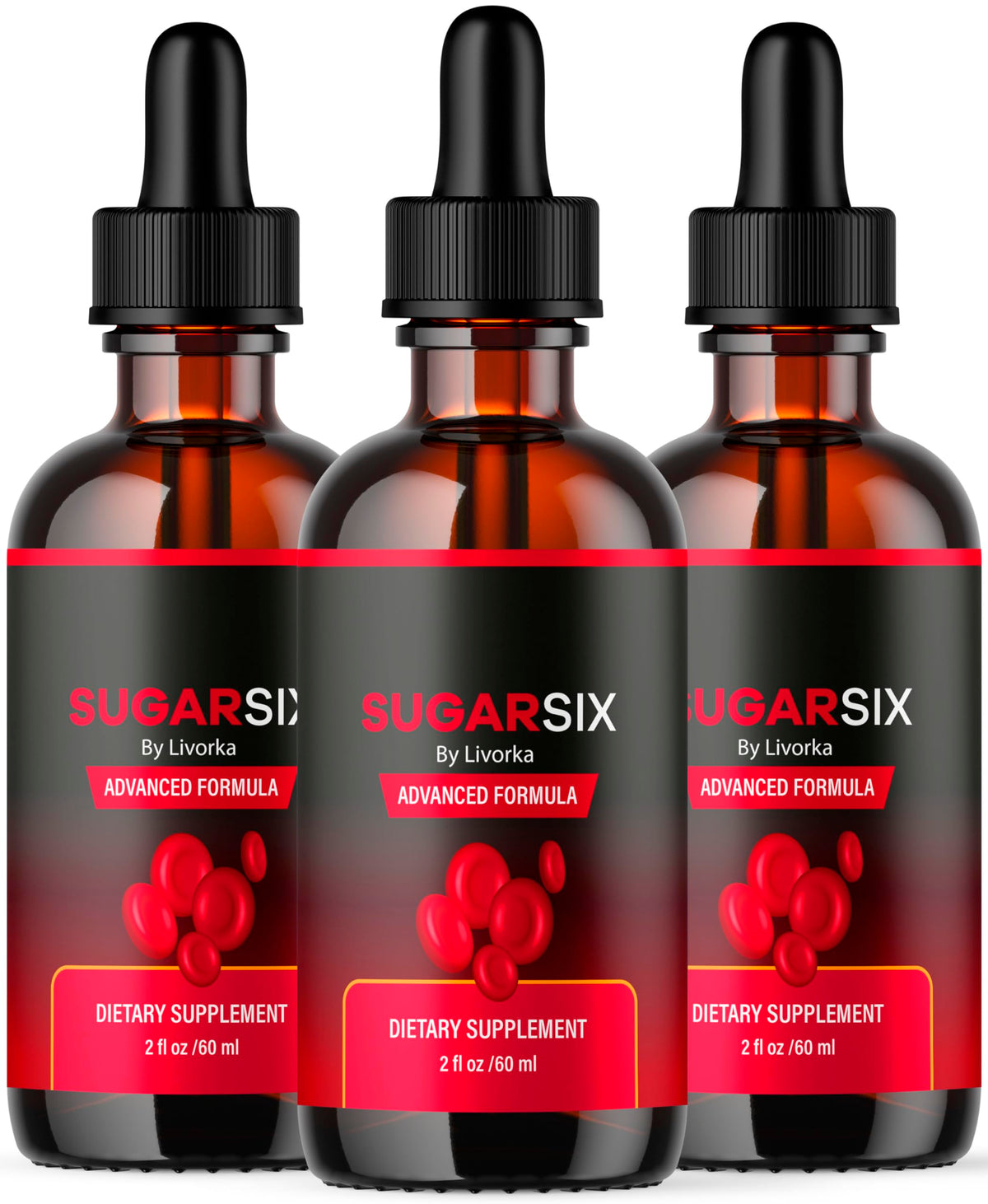 LIVORKA Sugar Six gouttes en flacon pour une utilisation quotidienne facile.