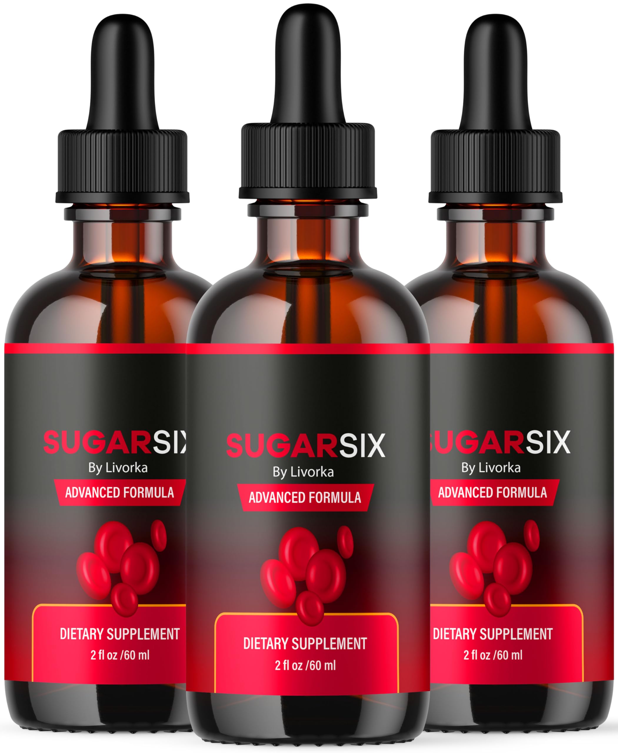 LIVORKA Sugar Six gouttes en flacon pour une utilisation quotidienne facile.
