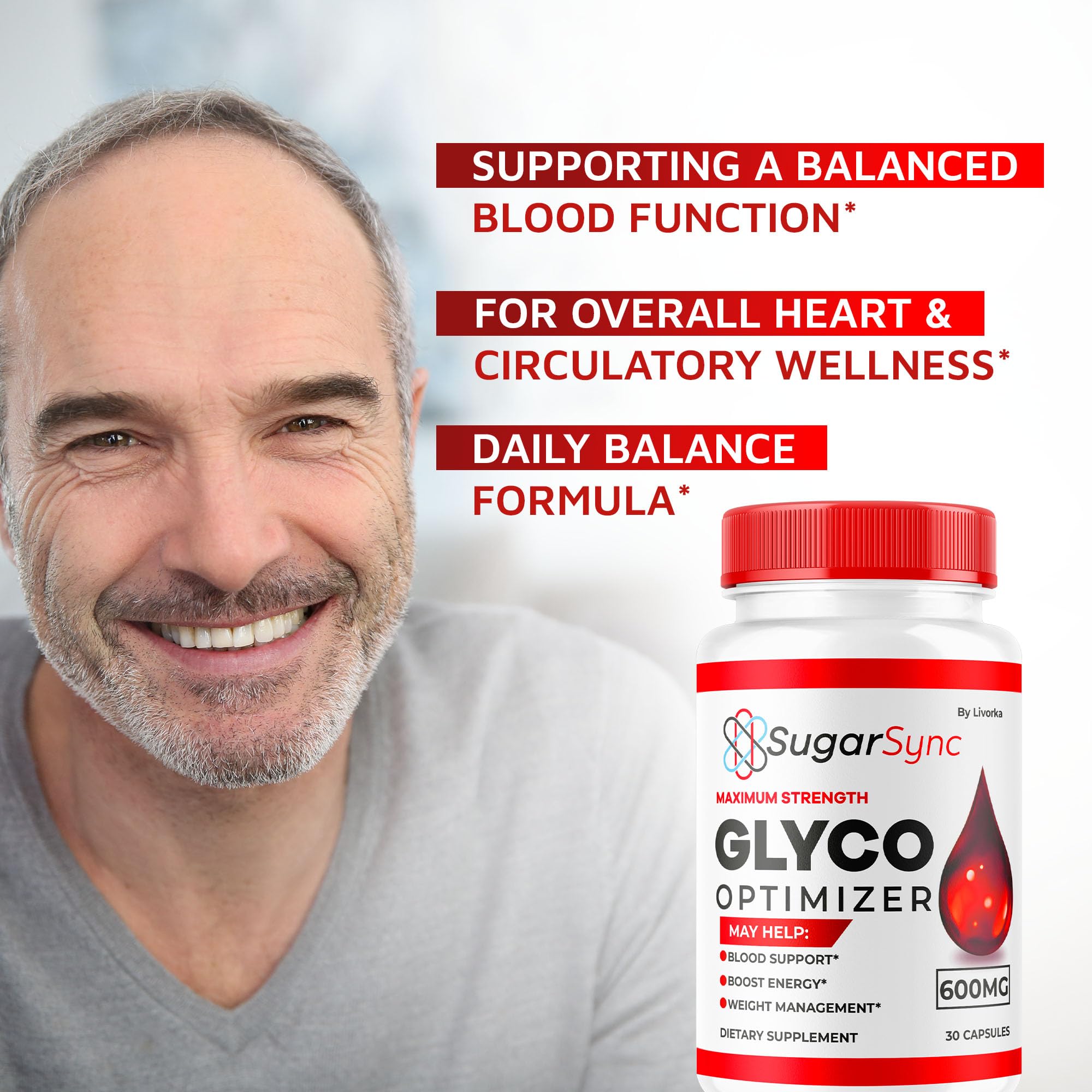 Capsules LIVORKA Sugar Sync Glyco, faciles à prendre après le repas.
