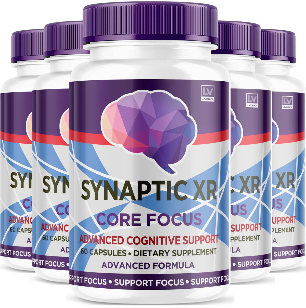 LIVORKA Synaptic XR bouteille en vedette, prêt pour une routine matinale avec clarté potentielle.