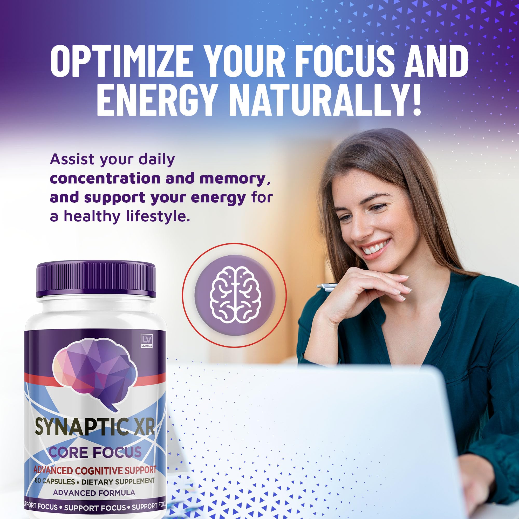 LIVORKA Synaptic XR capsules visibles, faciles à intégrer dans la routine quotidienne.