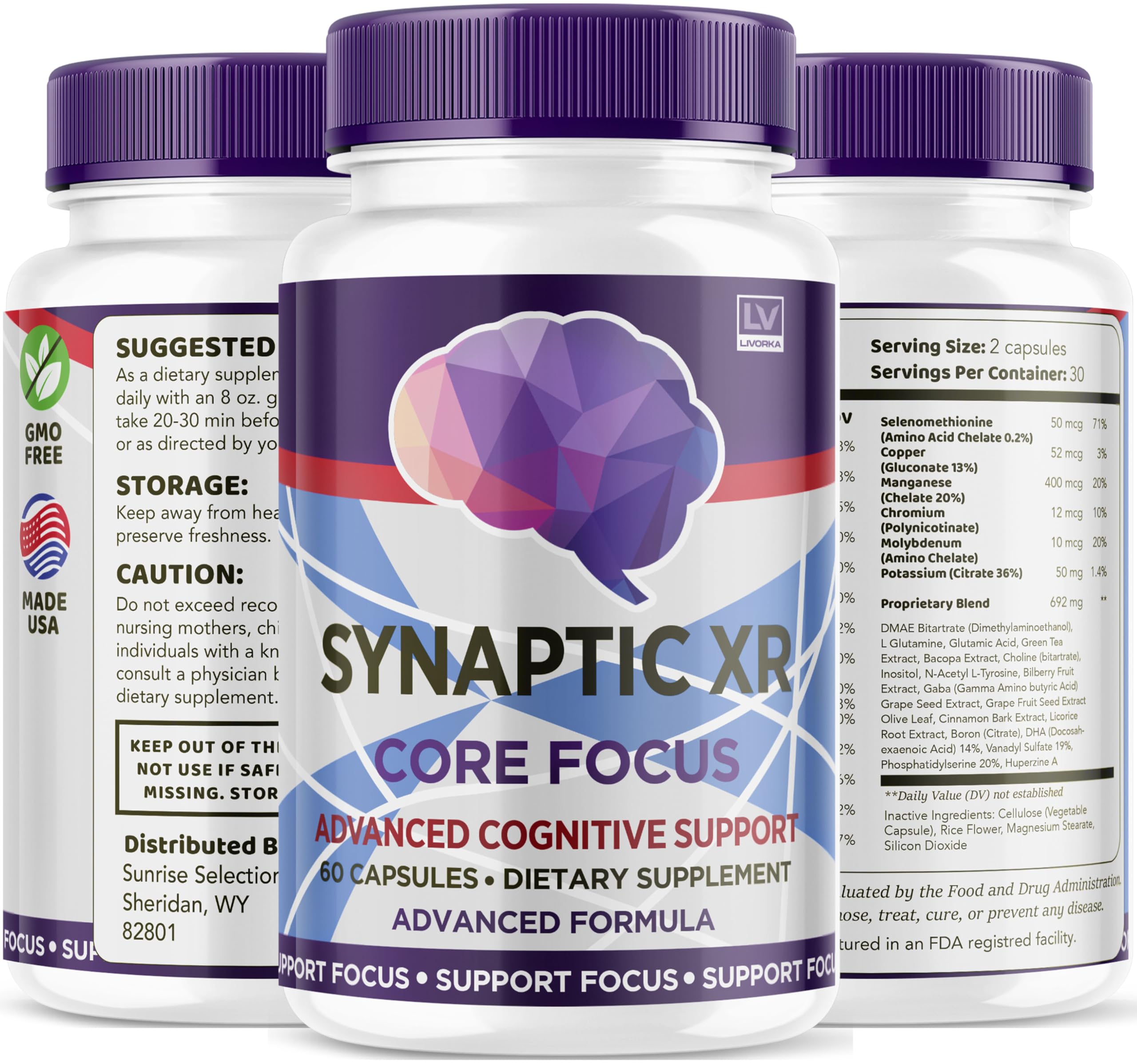 Coffret LIVORKA Synaptic XR, présentation élégante pour cadeau ou rayon santé.