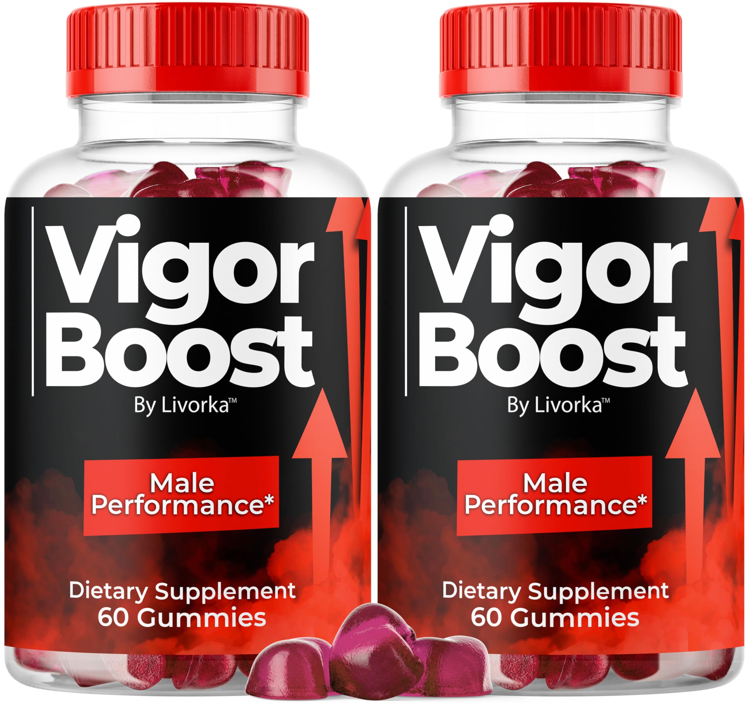 Gommes VigorBoost LIVORKA en bouteille de 60, énergie potentielle au quotidien.
