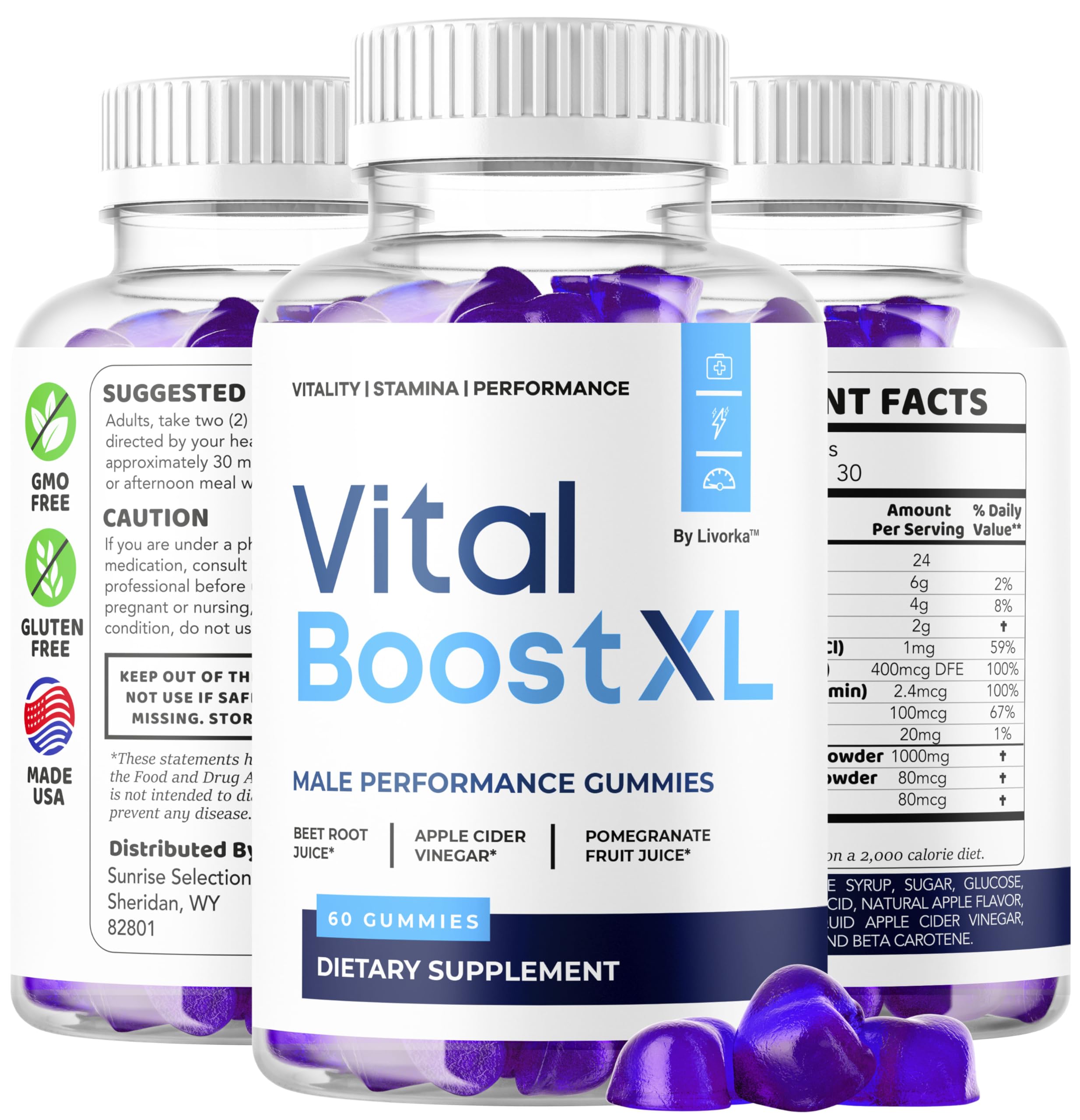 Détails des ingrédients naturels Vital Boost XL LIVORKA, soutien possible au bien-être.