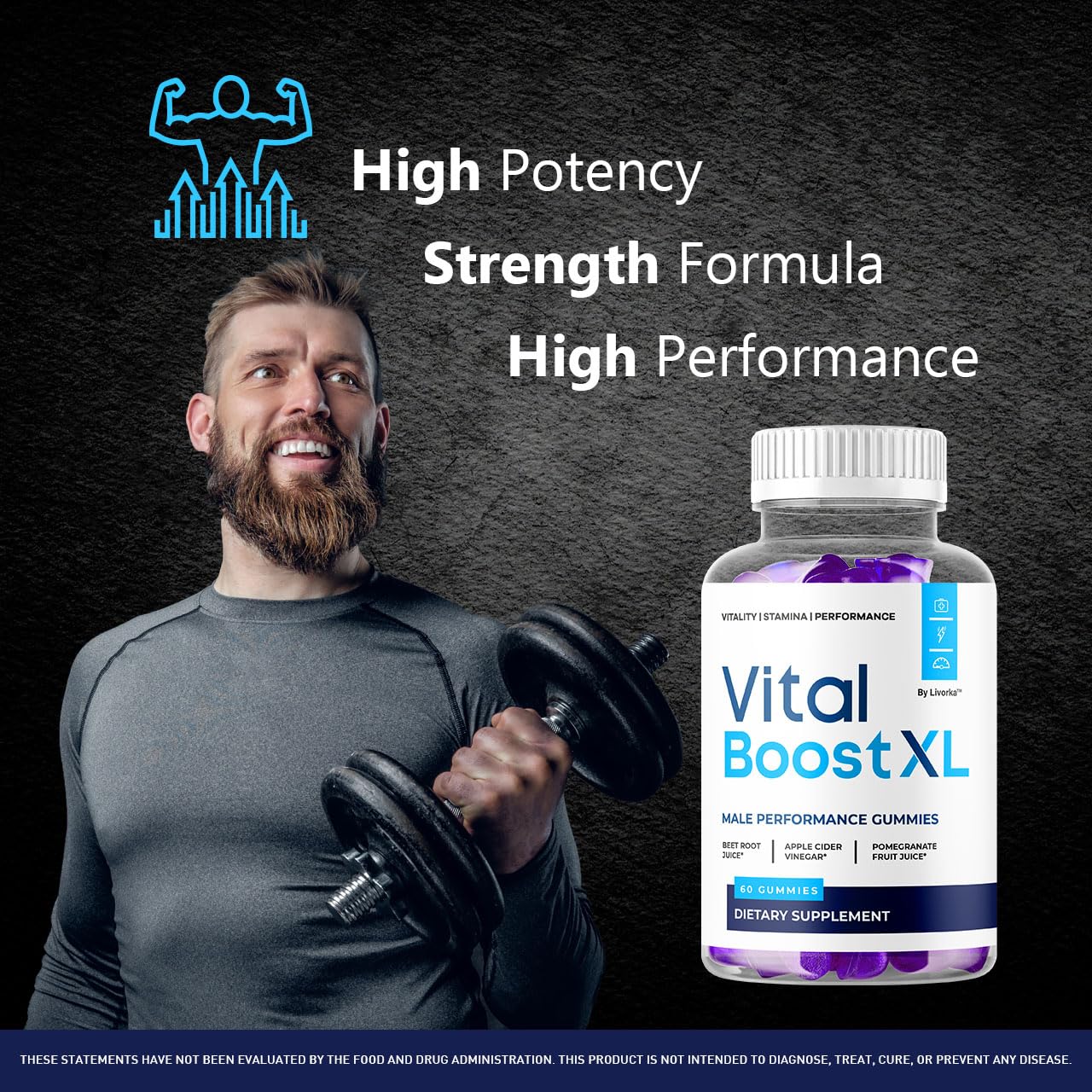 Gommes rouges Vital Boost XL LIVORKA, texture agréable et énergie potentielle.
