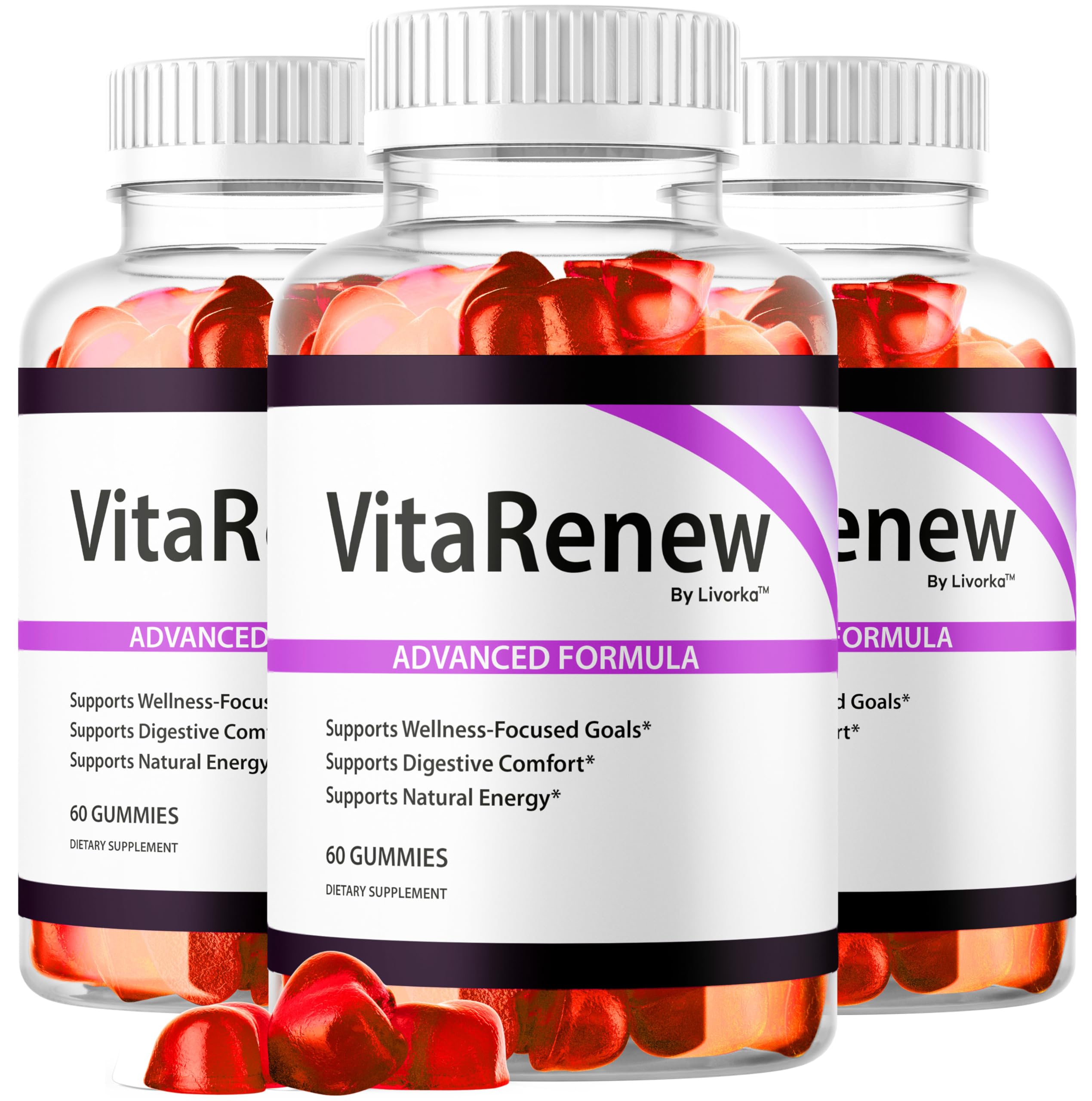 Gommes VitaRenew LIVORKA dans emballage élégant, soutien naturel au quotidien.