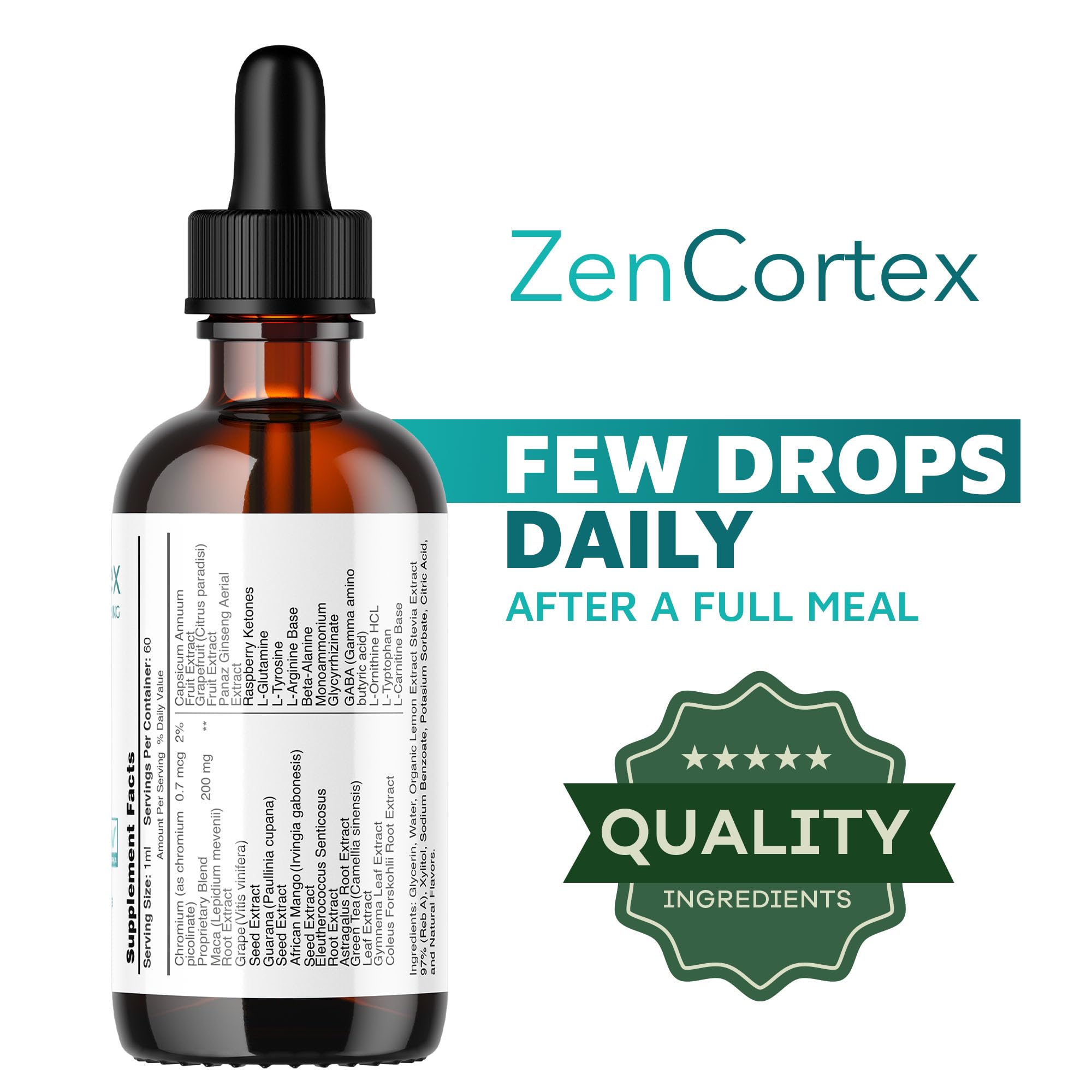 LIVORKA ZenCortex: étiquette produit claire et informative.