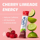LivPur Énergie Electrolytes – préparation en eau froide, goût fruité et rafraîchissant.