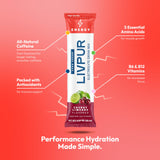 LivPur Énergie Electrolytes – emballage pratique pour emporter en voyage.
