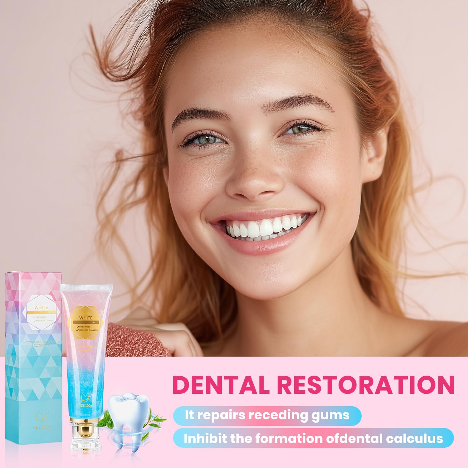 Dentifrice LIVREO Niacinamide – bulles menthe pendant le brossage.