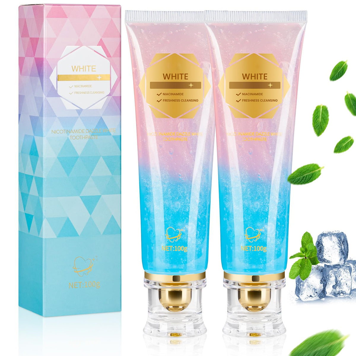 Dentifrice LIVREO Niacinamide – tube menthe, haleine fraîche durable.