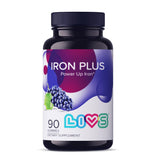 LIVS Fer Gummies : bouteille prête pour l'énergie et le soutien sanguin.