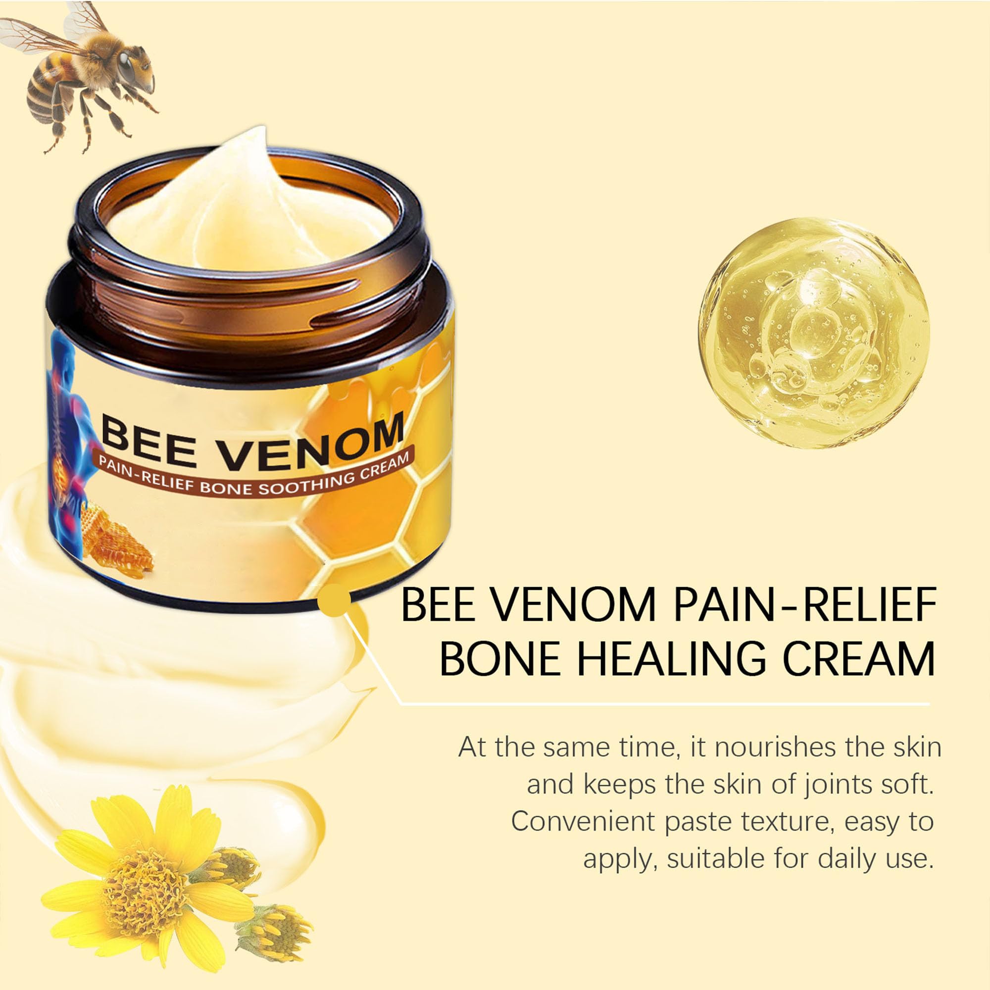 Liwoci Crème Venin Abeille : absorption rapide pour zones sensibles.
