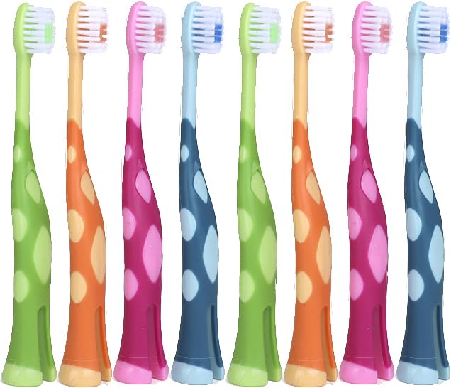 Brosse dents enfant Lix girafe douce rouge, idéale pour petites bouches et gencives sensibles.