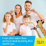 Brosse dents enfant Lix poignee ergonomique, prise en main facile pour les petites mains.