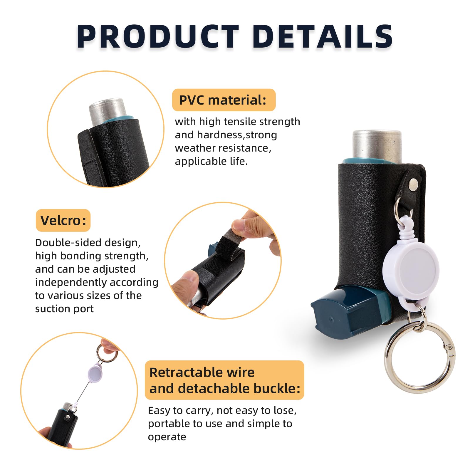 LJHYSD étui inhalateur en PU cuir, résistant et élégant.