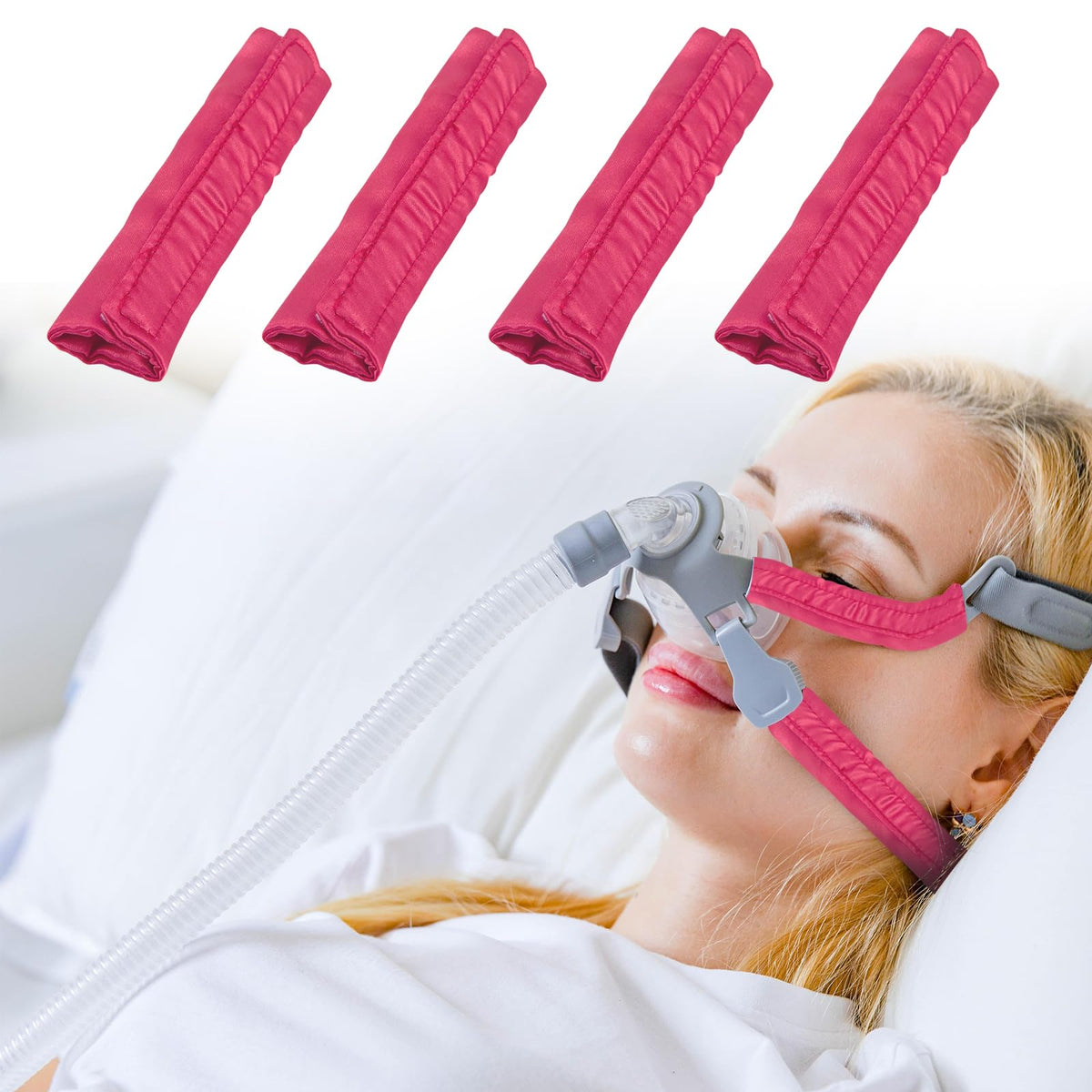 Couvre-bandeau satin rose de LKLKKC, réduit les frottements et irritations.