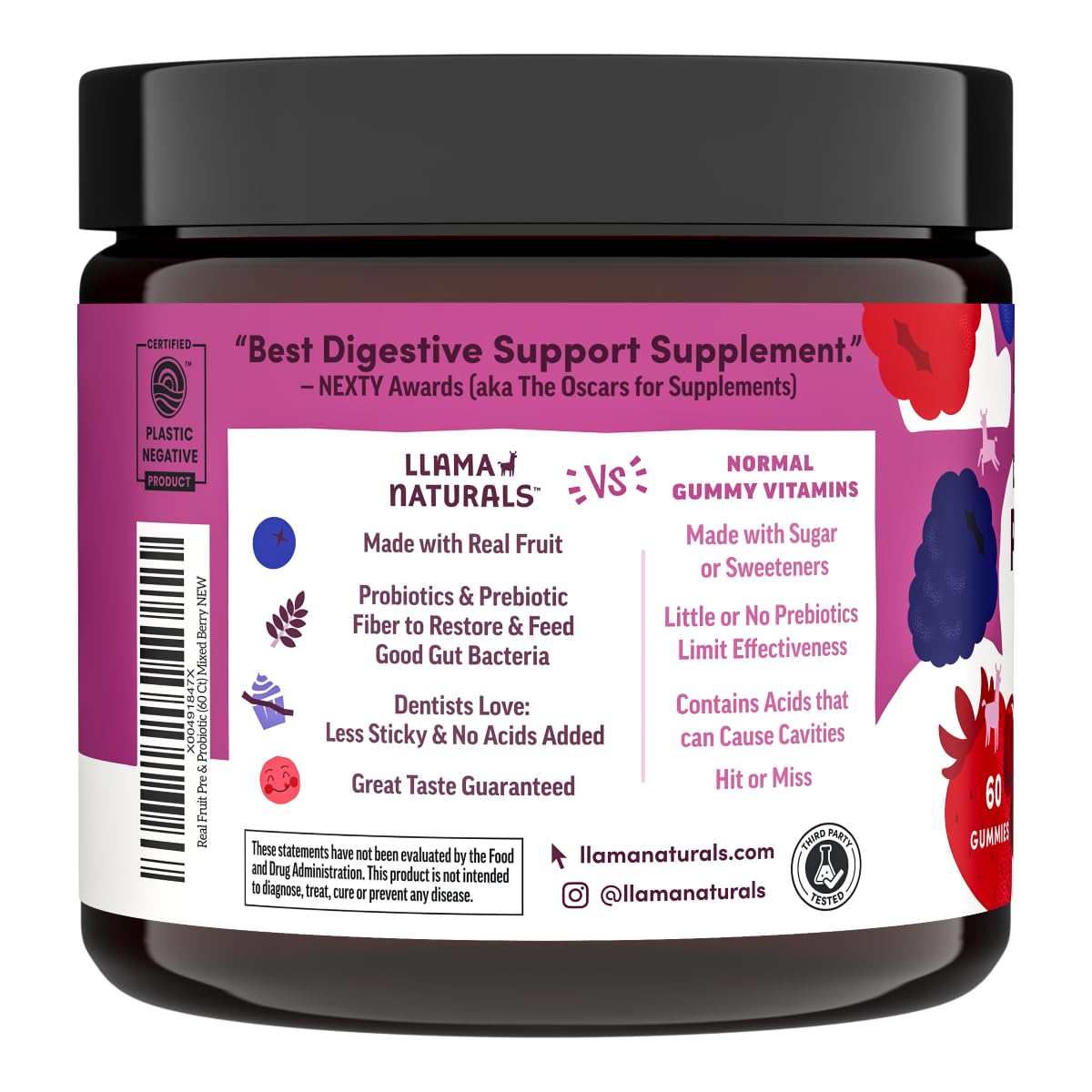 Gommes Llama Naturals douces pour les dents, sans acide agressif.