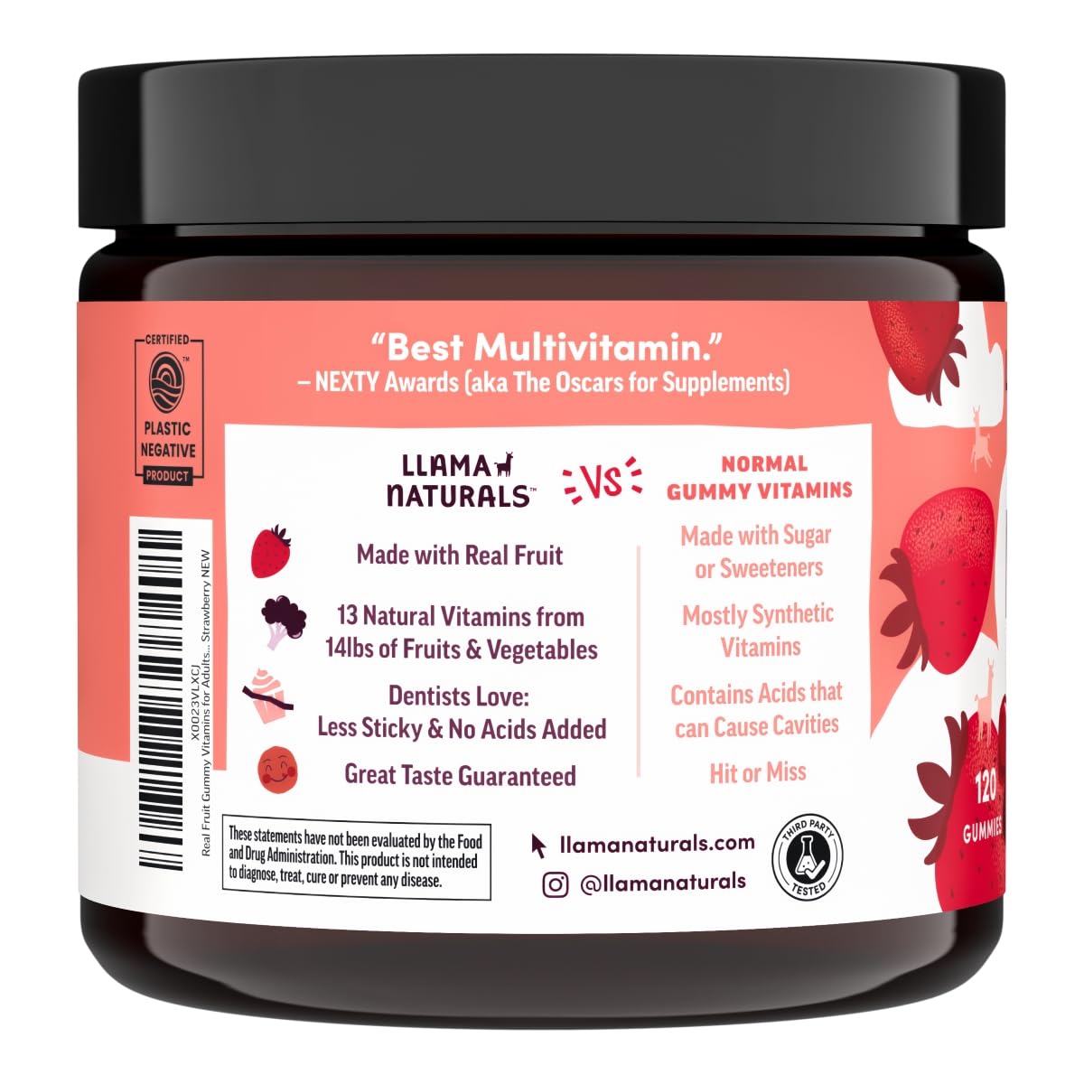 Gommes vegan bio Llama Naturals sans allergènes courants