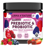 Gommes probiotiques Llama Naturals dans une bouteille, soutien potentiel du microbiote.