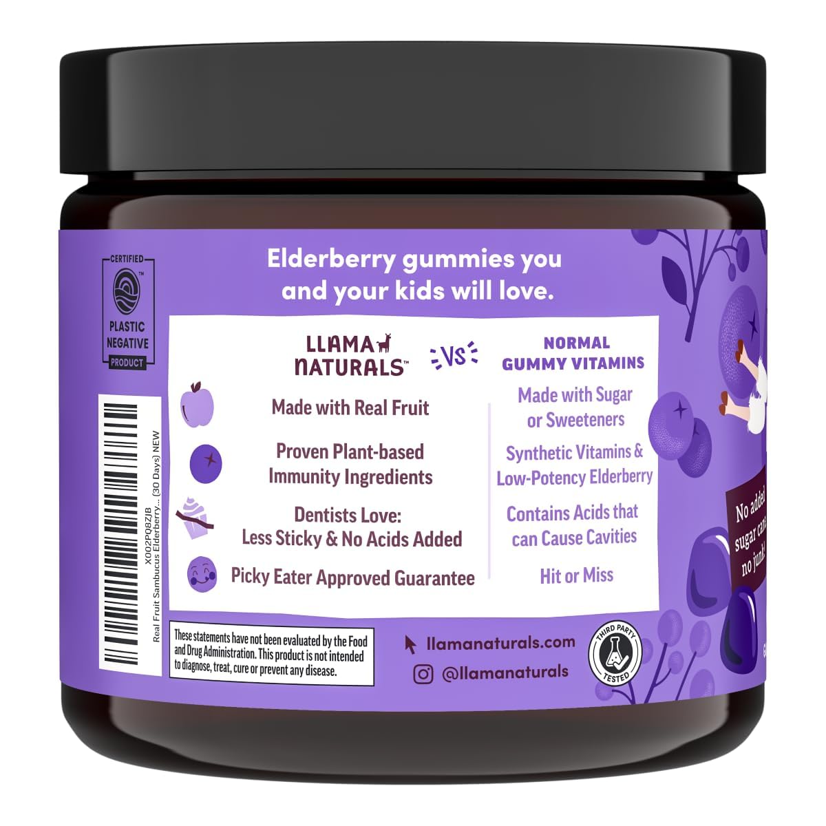 Sans sucre ajouté Llama Naturals, option saine pour enfants