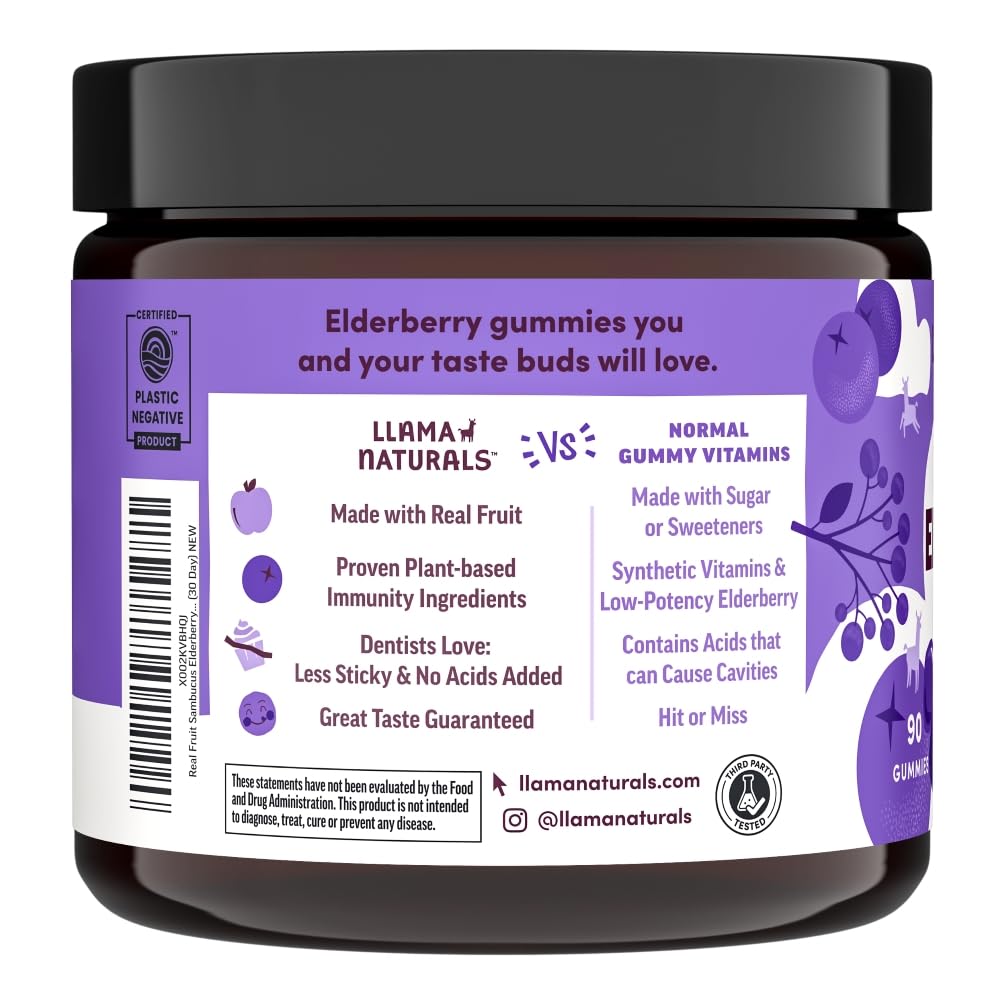 Gommes Llama Naturals sans sucre ajouté, édulcorants ou colorants.