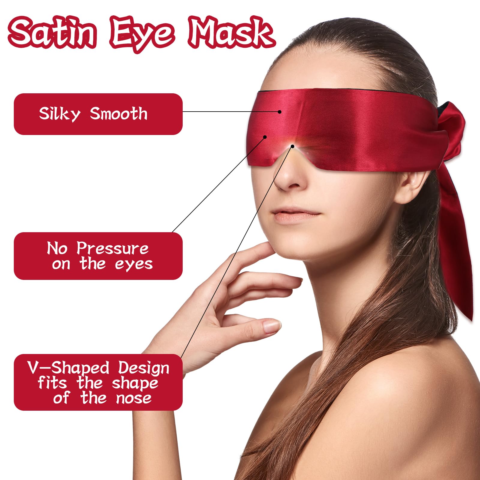 LLOUSSAK, masque satin rouge double-face pour ambiance romantique