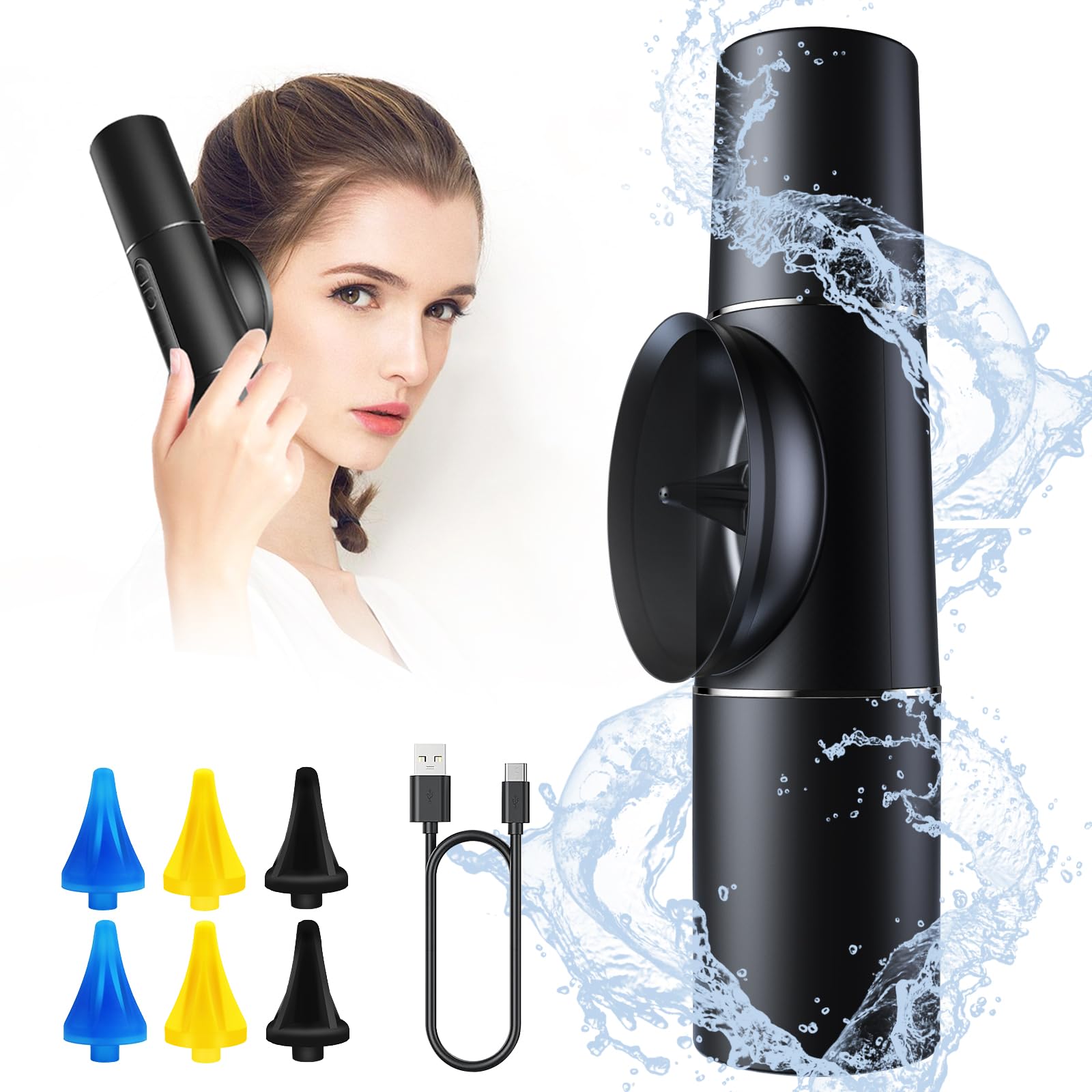 LLsuy nettoyeur d'oreilles alimenté par eau – ensemble pratique pour lavage en douceur à domicile