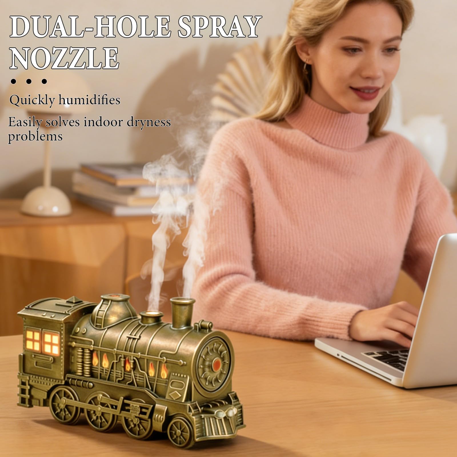 LocdHiue Train Diffuseur avec LED 2 couleurs pour ambiance relaxante.