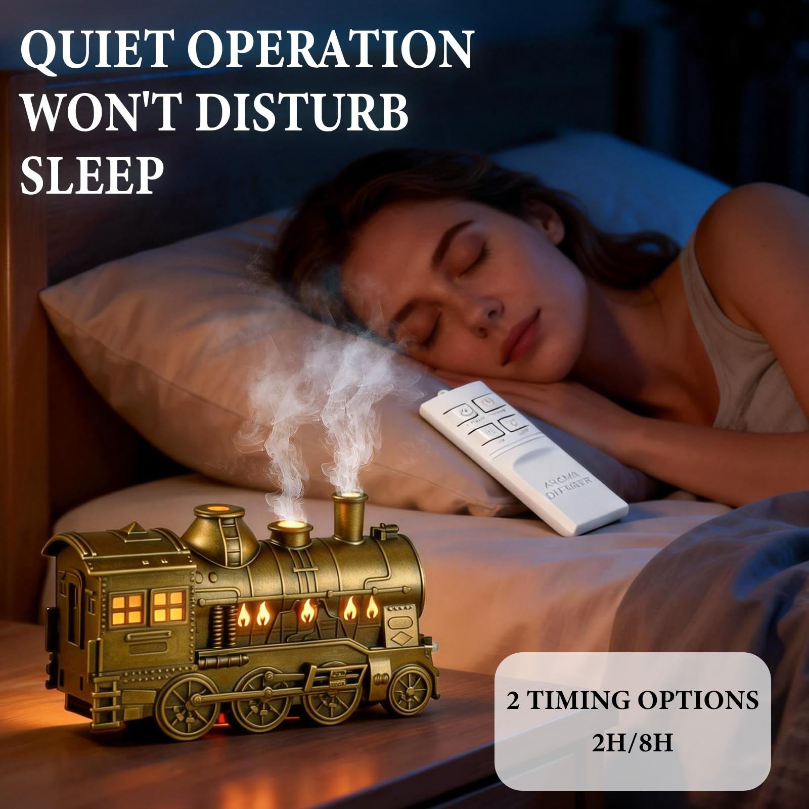 LocdHiue Train Diffuseur minuterie 2h/8h pour aromathérapie personnalisée.