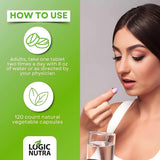 fiche produit Logic Nutra indiquant le dosage par comprimé de 800 mg.