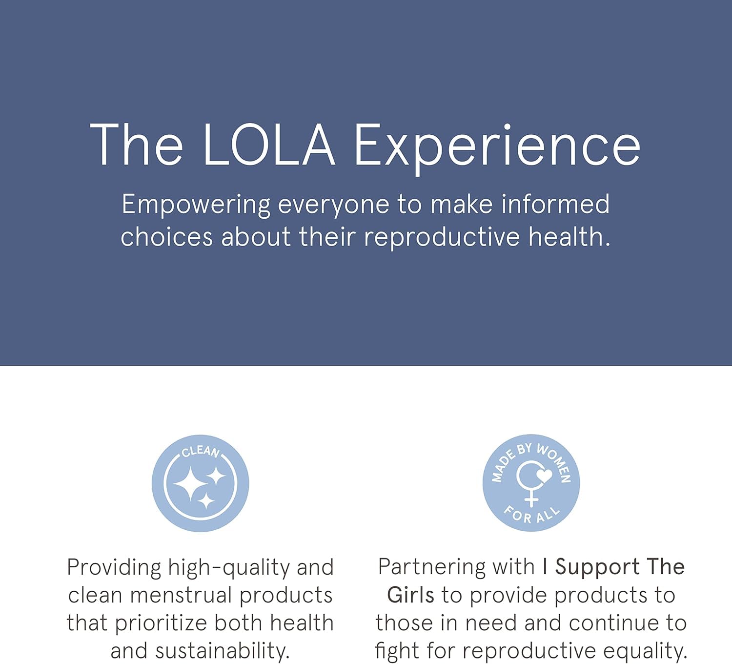 Histoire de marque LOLA avec dons et projets solidaires pour les femmes.