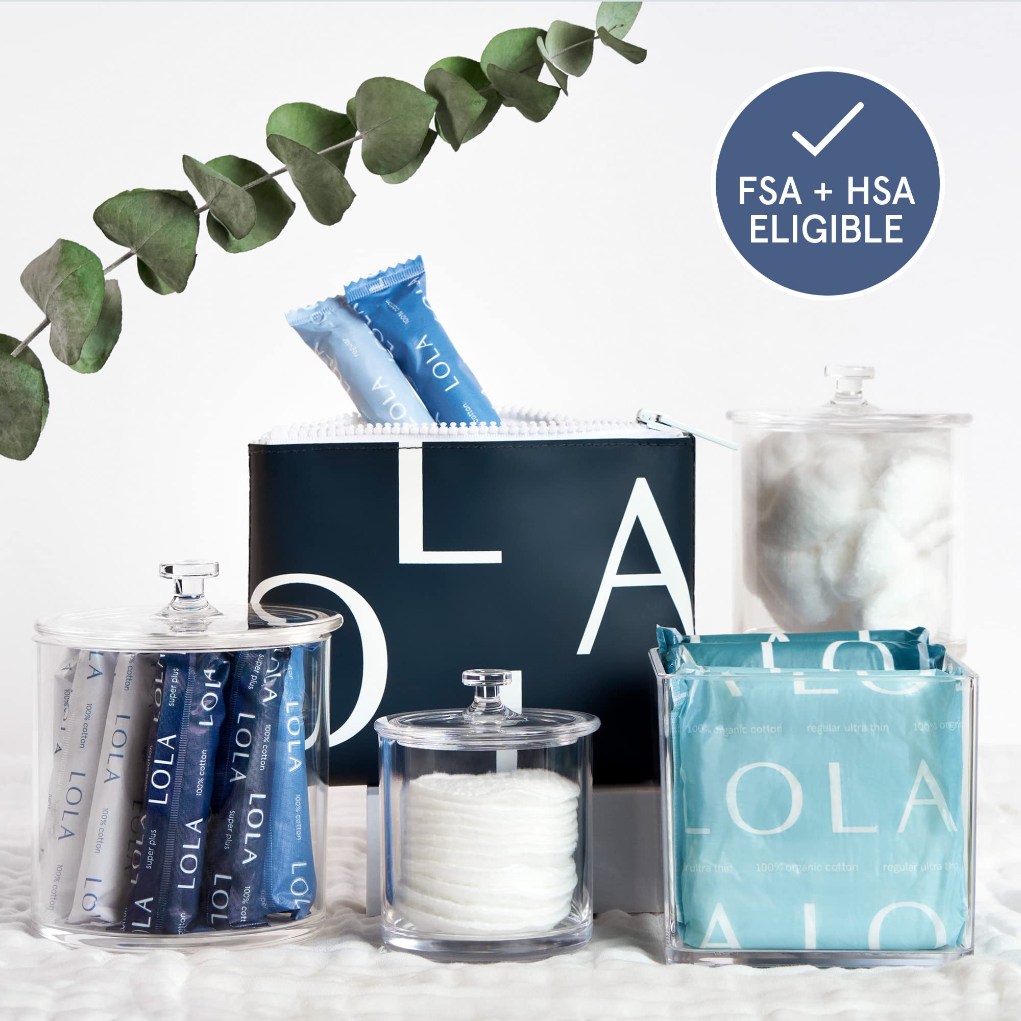 LOLA tampons sans BPA, applicateur sûr et sans produits chimiques.