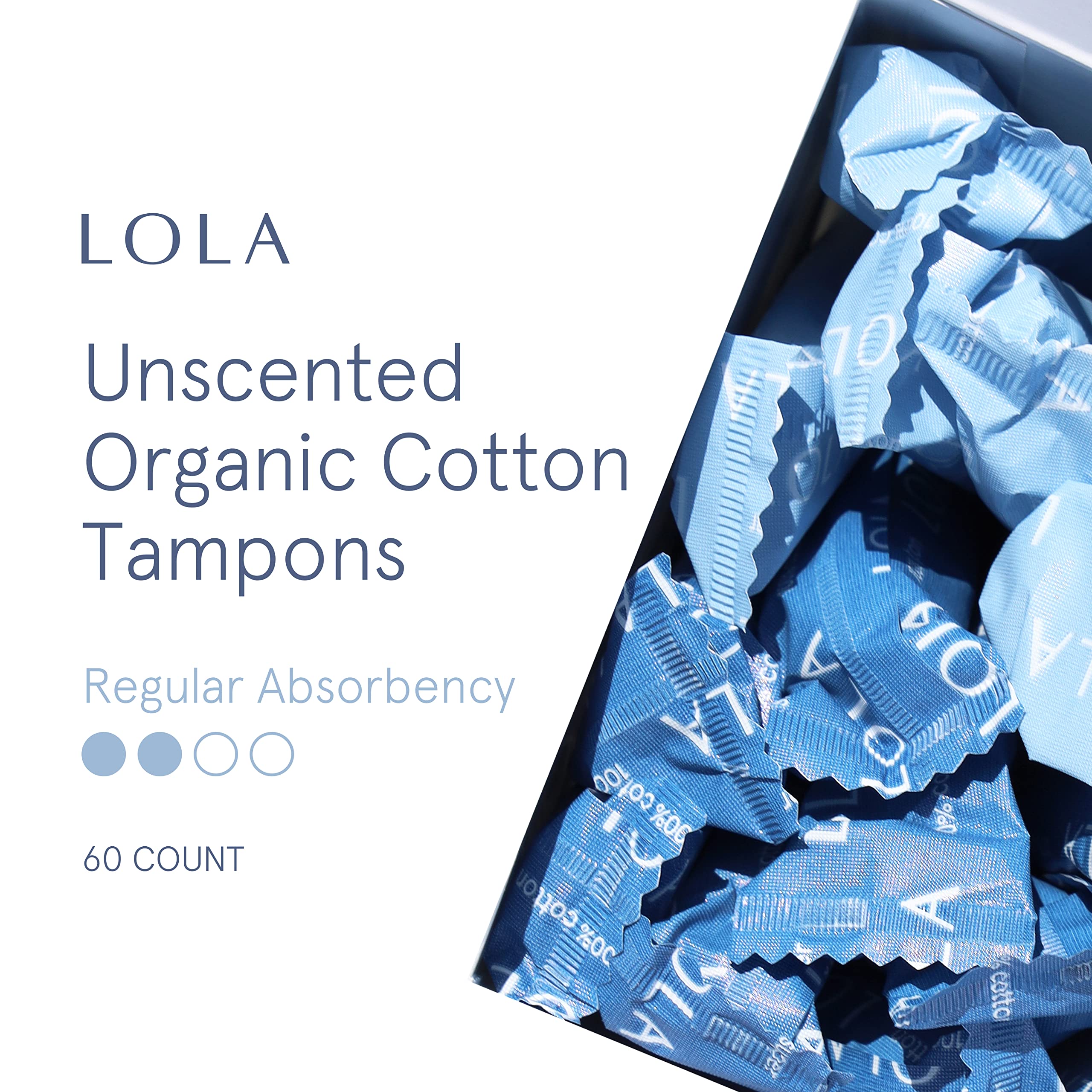Tampons LOLA avec applicateur sans BPA, pratique en déplacement.