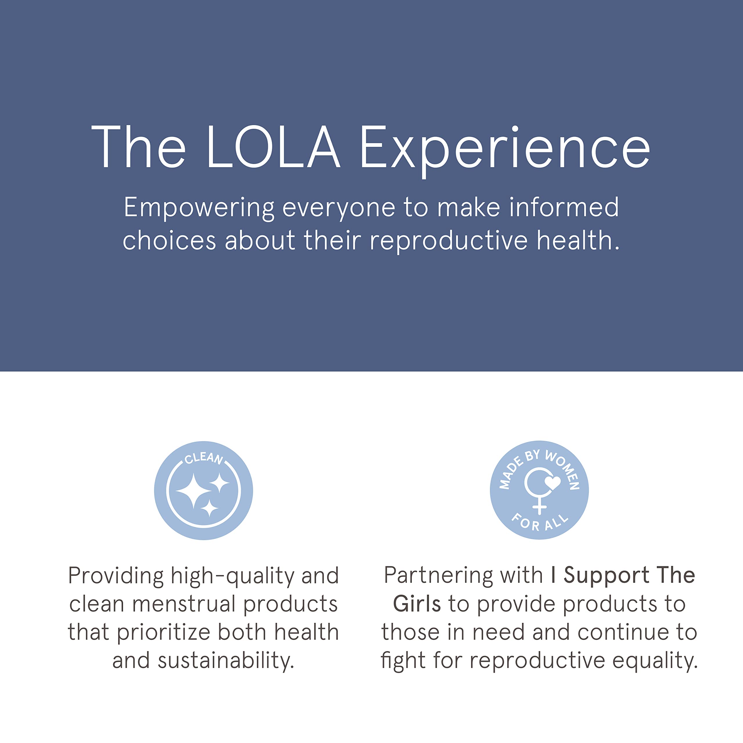 Tampons LOLA conditionnement compact, facile à transporter et utiliser.