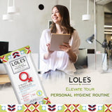 LOLE'S lingettes biodégradables, jetables et compatibles avec les toilettes.