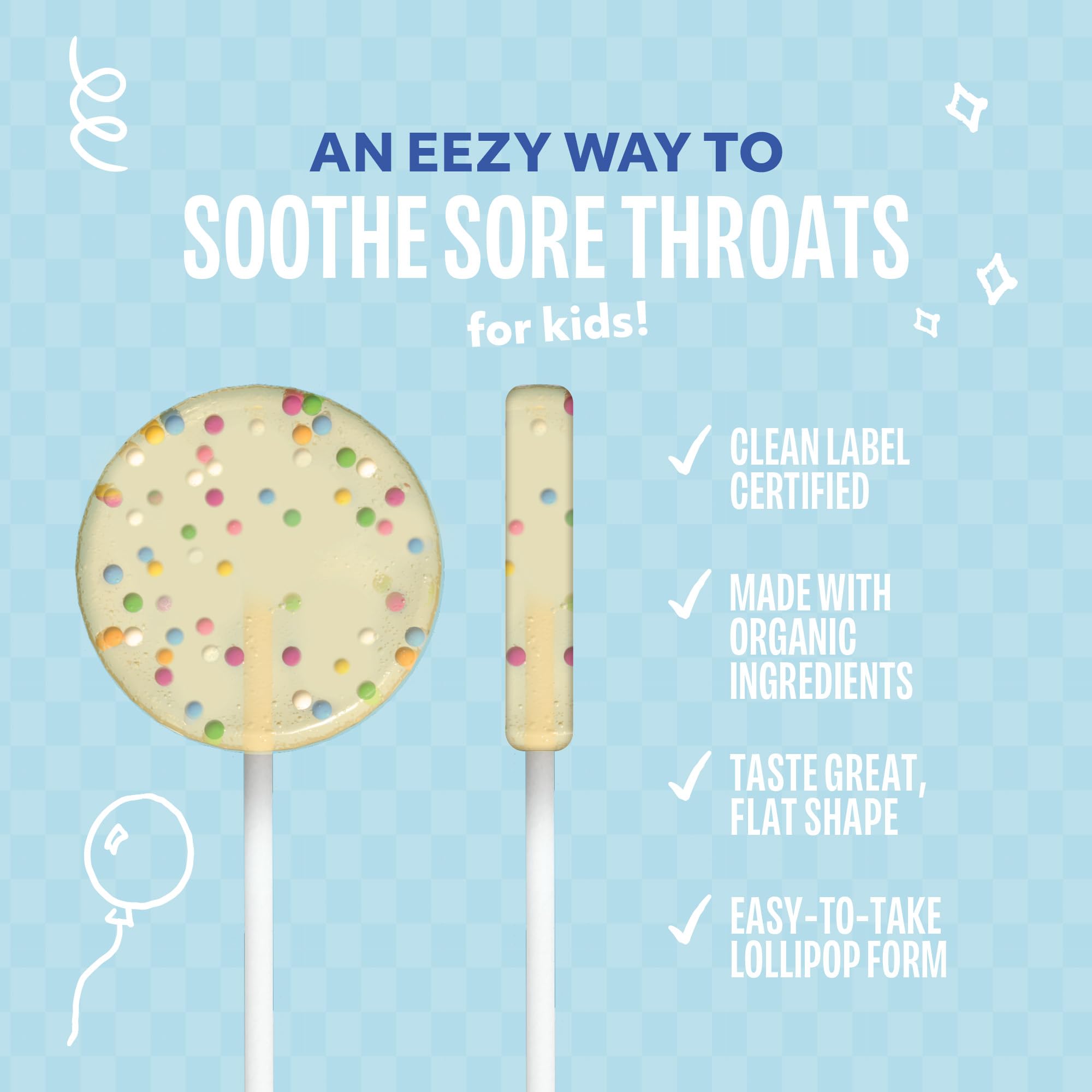 Lolleez Sucettes Gâteau Anniversaire, gros plan – texture lisse qui fond facilement en bouche.