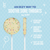 Lolleez Sucettes Gâteau Anniversaire, gros plan – texture lisse qui fond facilement en bouche.