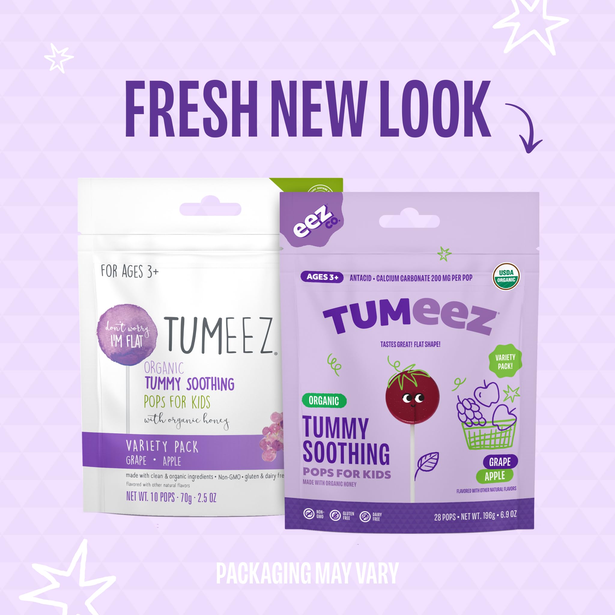 Sucettes Lolleez Tumeez goût raisin, saveur naturelle et sans colorants artificiels