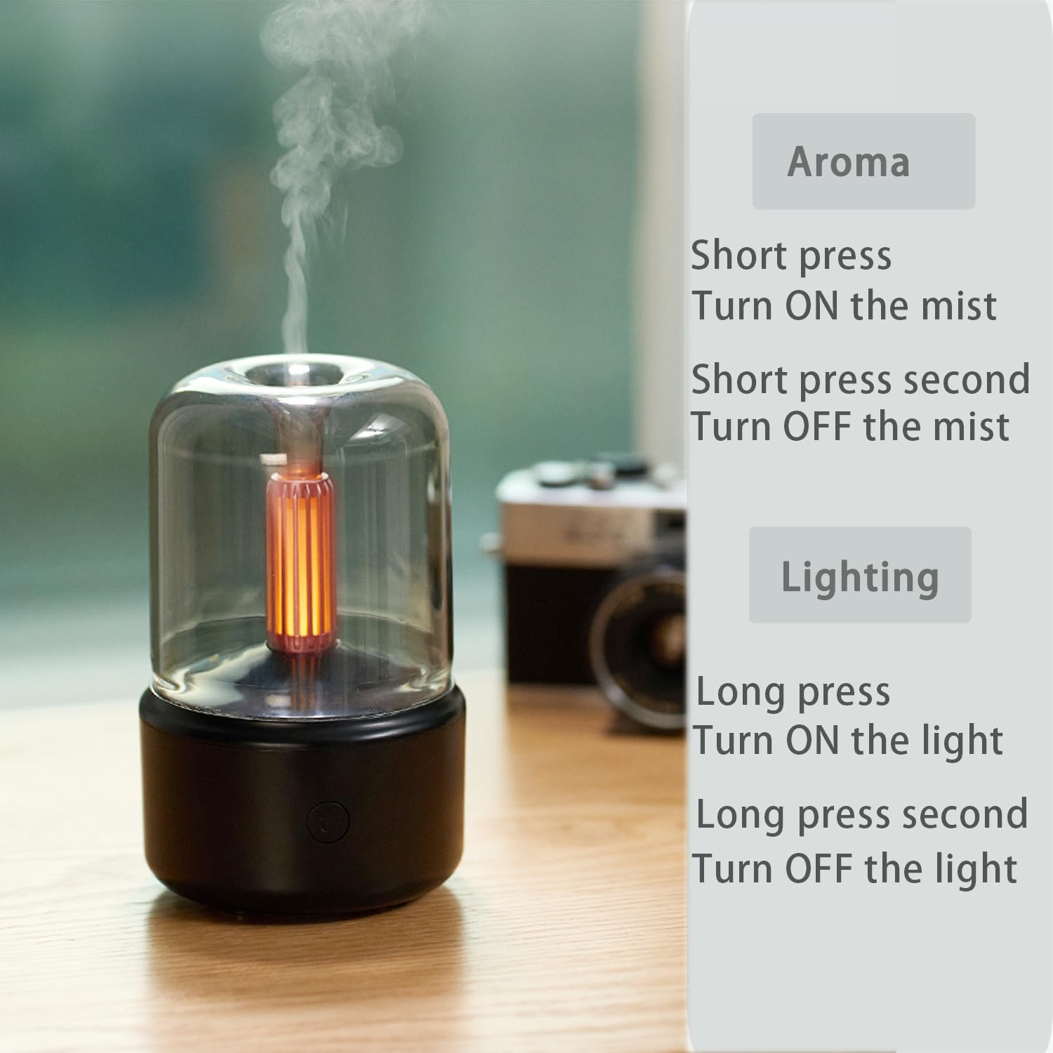 Diffuseur LONCIN avec lumière ambiante chaude pour atmosphère cosy