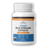 Gélules spiruline bleue Lone Star Botanicals dans une bouteille, usage quotidien possible