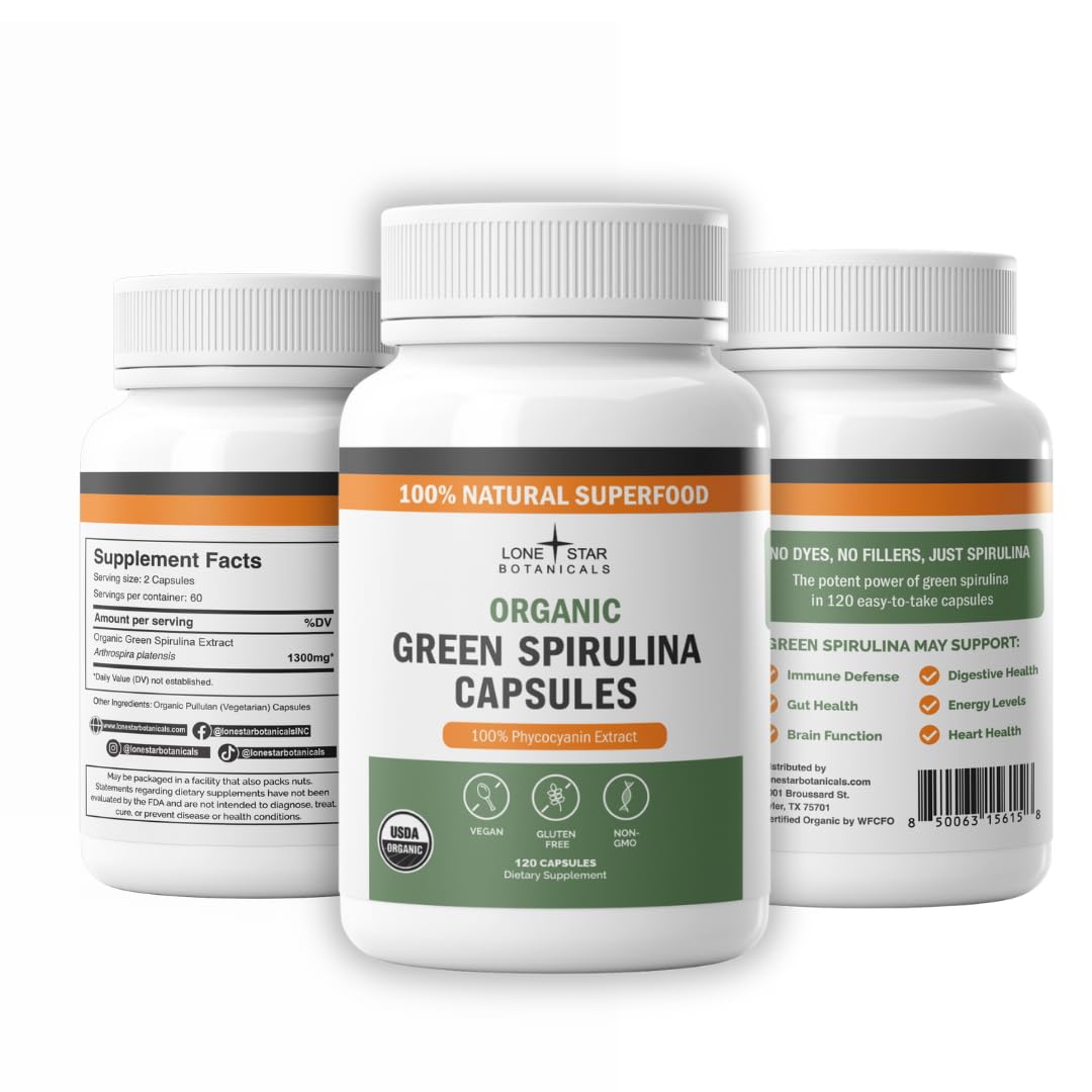 Capsules spiruline sans odeur de poisson, idéal pour vegan.