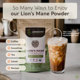 Longevity Botanicals Crinière de Lion poudre flacon-dose pour 60 portions
