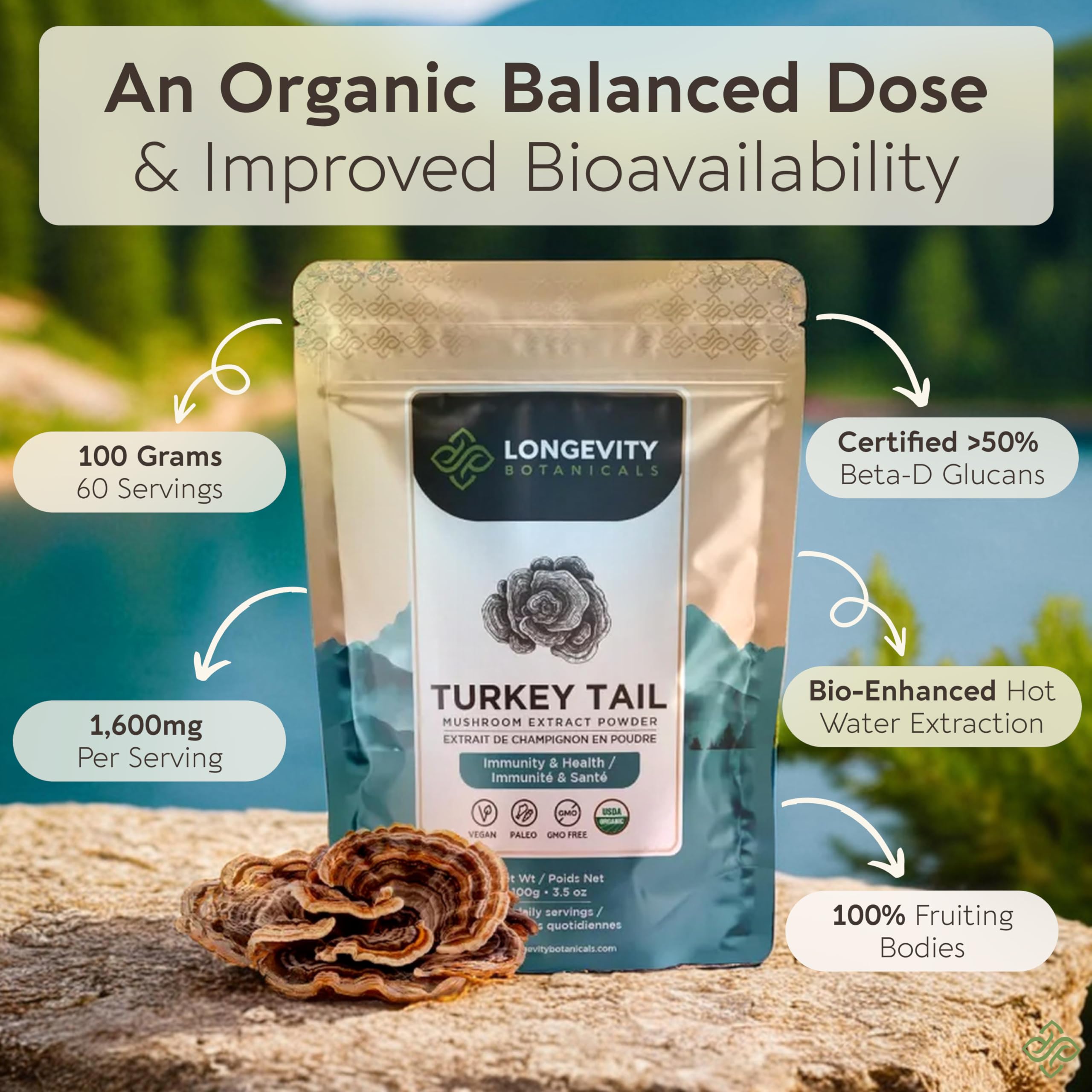 Longevity Botanicals Équivalent-sec-16600-mg — dosage quotidien pratique.