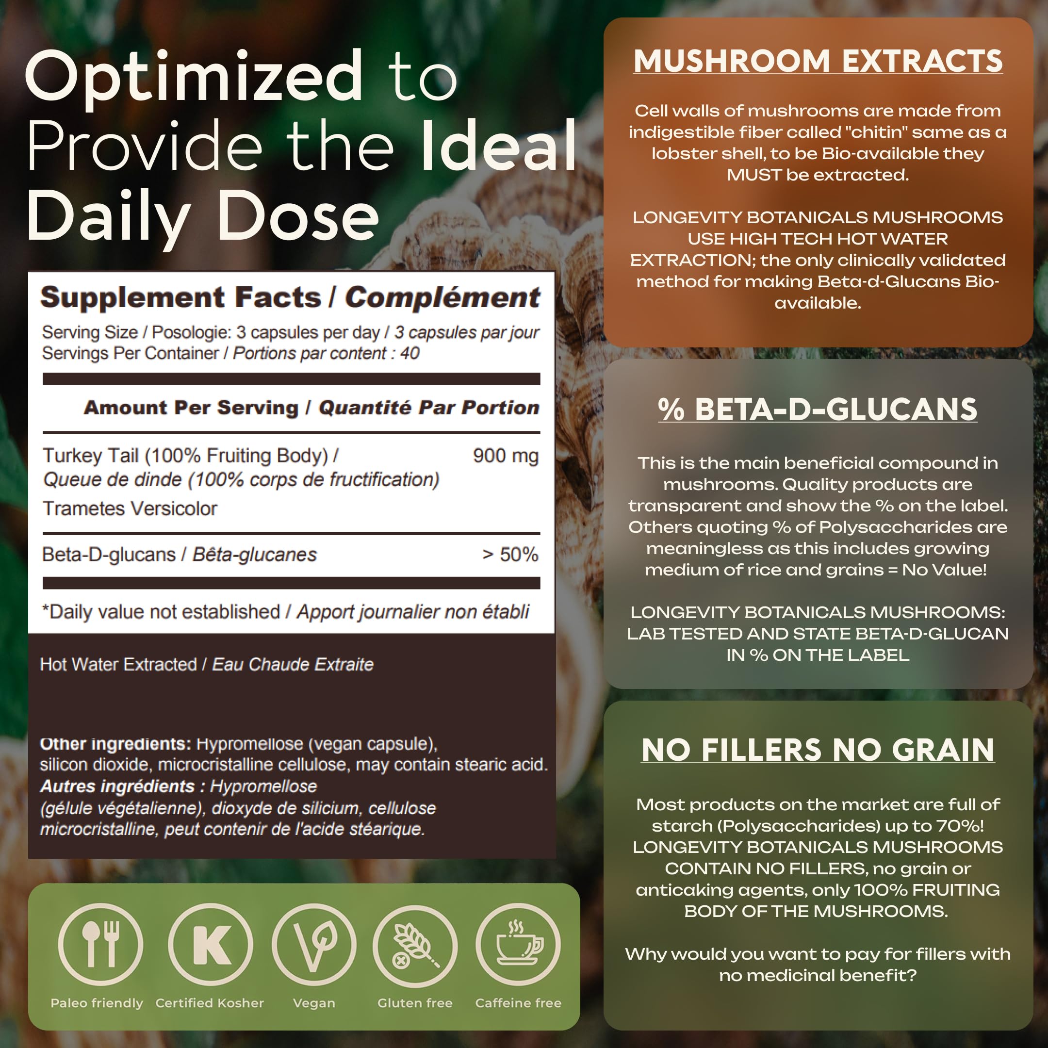 Label biologique et certification USDA, gage de qualité Longevity Botanicals.