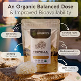 Longevity Botanicals Tremella corps-fruitier pur: polysaccharides naturels.