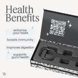 LONGEVITY LABS TheTongueBuddy – etui-alcantara pour transport hygiénique lors de voyages.